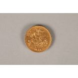 Victorian gold half sovereign 1898, weight 4g