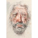 Peter Howson OBE (Scottish born 1958) ARR Framed ink and watercolour, signed, dated 2012 'Self