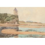 Robert Clouston Young RSW Framed watercolour, signed 'Greenan Castle' 18cm x 25cm