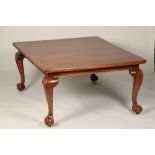 Early 20th century mahogany telescope table, with four leaves, on ball and claw feet Length 350cm