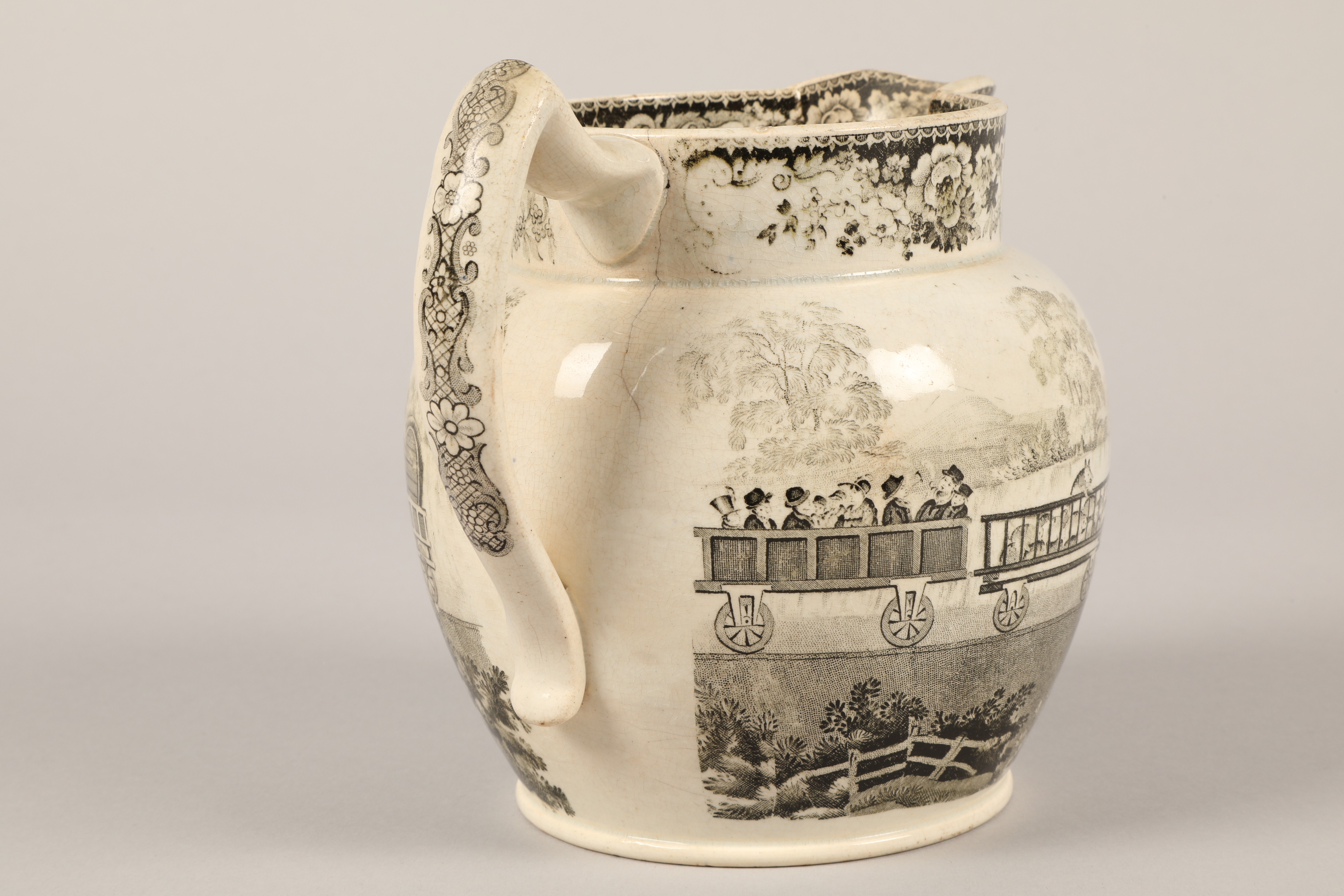 Liverpool creamware transfer printed jug, made by Herculaneum Factory, to commemorate the Rainhill - Image 8 of 8