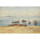 Charles Kinnear Scottish (1846-1917) Gilt framed watercolour, signed 'Coastal Study' 24cm x 35cm