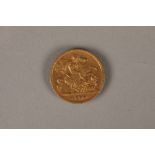 Victorian gold half sovereign 1900, weight 4g