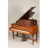 Bechstein Grand Piano, rosewood cased, raised on square tapered legs, terminating on brass