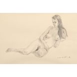 Harry Holland Framed pencil sketch, signed 'Reclining Nude Study' 25cm x 38cm