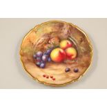 Set of twelve Royal Worcester plates, all individually hand painted with fallen fruit, all signed by