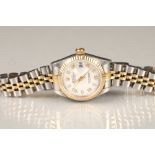 Ladies Rolex oyster perpetual Datejust bracelet watch, white dial with gilt numerals, date