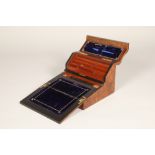 Victorian walnut writing box, with fitted interior with glass inkwells Length 36cm, Depth 33cm,