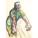 Peter Howson OBE (Scottish born 1958) ARR Framed oil pastel, signed, painted 1994 Flower east