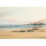 Helen M Turner (Scottish born 1937) Pair of framed watercolours, signed 'Shore and Seascapes' 17cm x