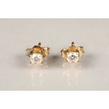 Pair of diamond stud earrings, each set with 0.2 carat brilliant cut diamonds