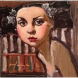 Joe Hargan DA PPAI PAI (Scottish born 1952) Framed oil on canvas, signed 'Molly' 23cm x 23cm