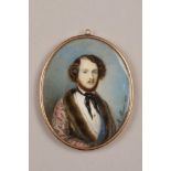 Michele Albanesi (1816 – 1878; Italian) a 19th century portrait miniature on ivory, depicting a