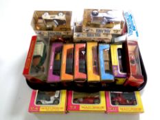 A tray containing die cast vehicles to include Pedal Power, Matchbox,