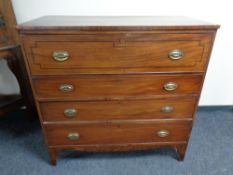 A George III mahogany four drawer secretaire chest