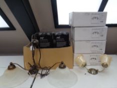 A quantity of assorted lighting to include firefly ceiling lights, Endon two arm wall lights,