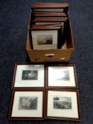 A box containing a large quantity of framed colour etchings,