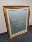 A gilt framed metallic panel,