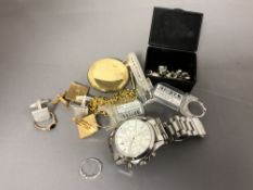A small collection of jewellery to include : Michael Kors watch (strap damaged),