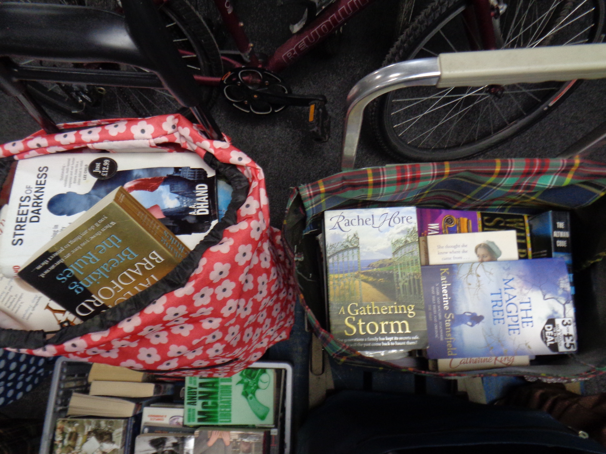 Five shopping trolleys and three crates containing a large quantity of hardback and paperback - Image 4 of 4