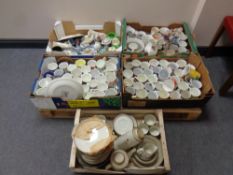 Five boxes of assorted ceramics to include J & G Meakin dinner and tea ware, mugs, ornaments,