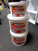 Three tubs of Clarke aluminium oxide abrasive 60 grit and 80-120 grit