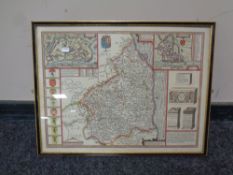 Two hand coloured maps : Northumberland and The United States,