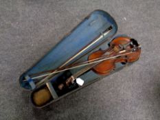 An antique violin, a copy of Pietro Antonius Dalla Costa, with internal label dated 1782,