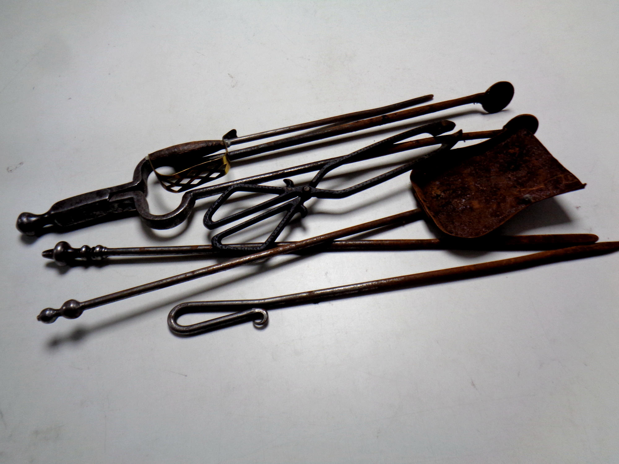 Six 19th century fire companion pieces