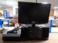 An LG Flatron 27'' LCD TV monitor with remote together with a Sony VCR with remote,