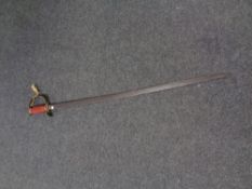 An antique brass handled sword