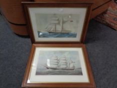 Two National Maritime Museum prints : The Spinaway and The Victoria,