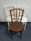 Three Bentwood chairs (two painted)
