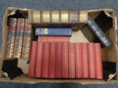 A box of antique and later volumes to include three volumes Arabian Nights translated by E W Lane,