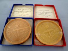 Two 1951 Festival of Britain soap medals by Richard Wheen and Sons Limited of London,