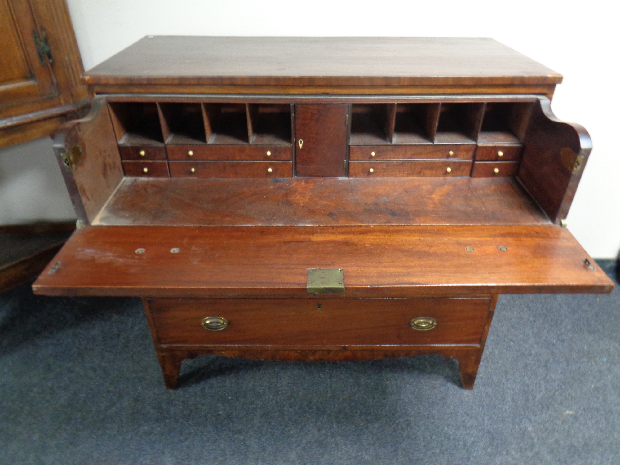 A George III mahogany four drawer secretaire chest - Image 2 of 2
