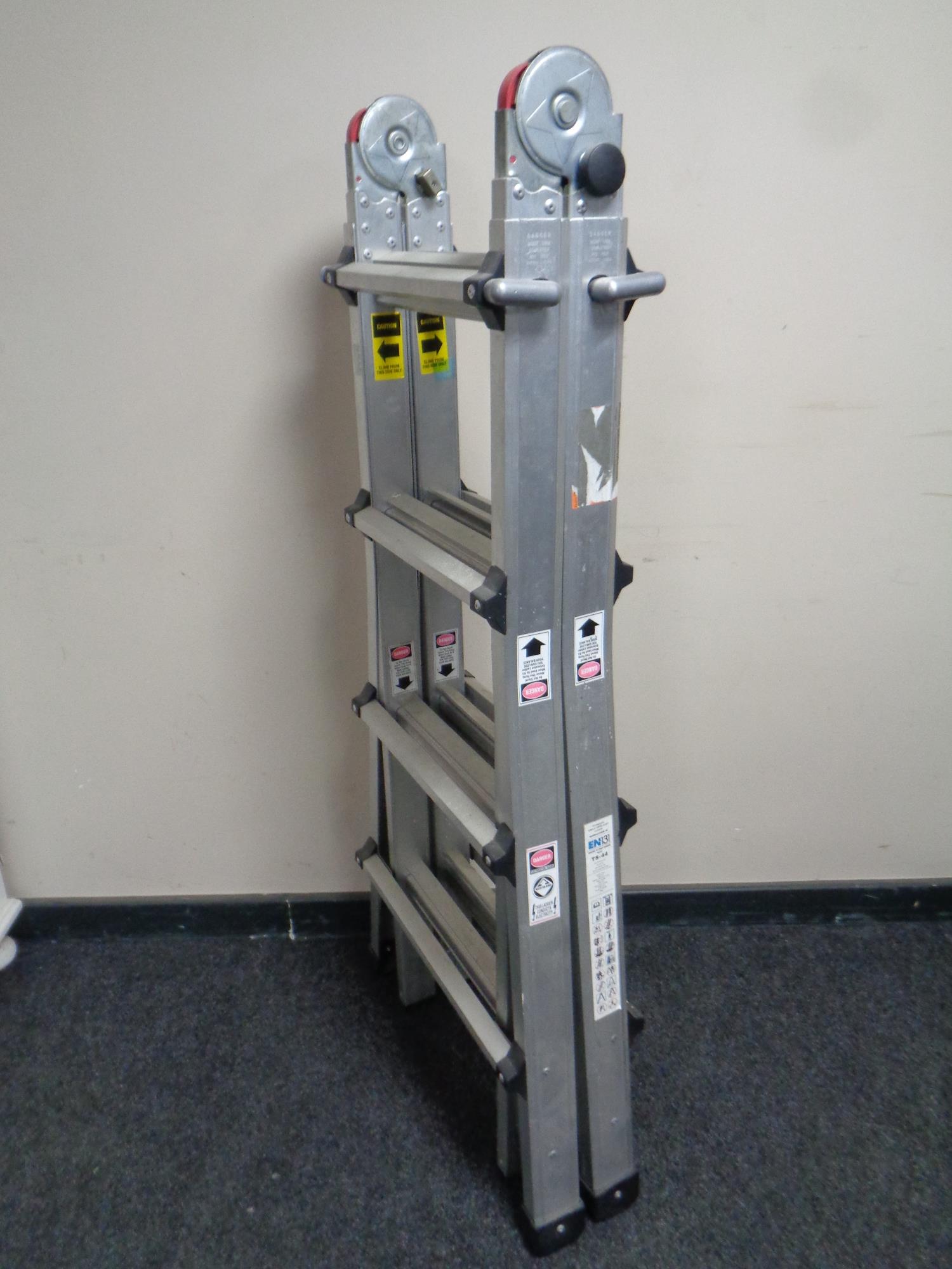 A set of aluminium telescopic hinge joint ladders