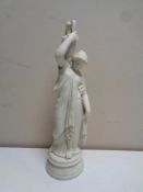 A Parian figure of a female with water urn