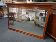 A Barker & Stonehouse bevelled edge overmantel mirror,