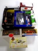 A tray containing die cast vehicles to include Corgi, Mobil, Dinky,
