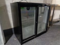 A Rhino double door glass fronted under bench bottle chiller