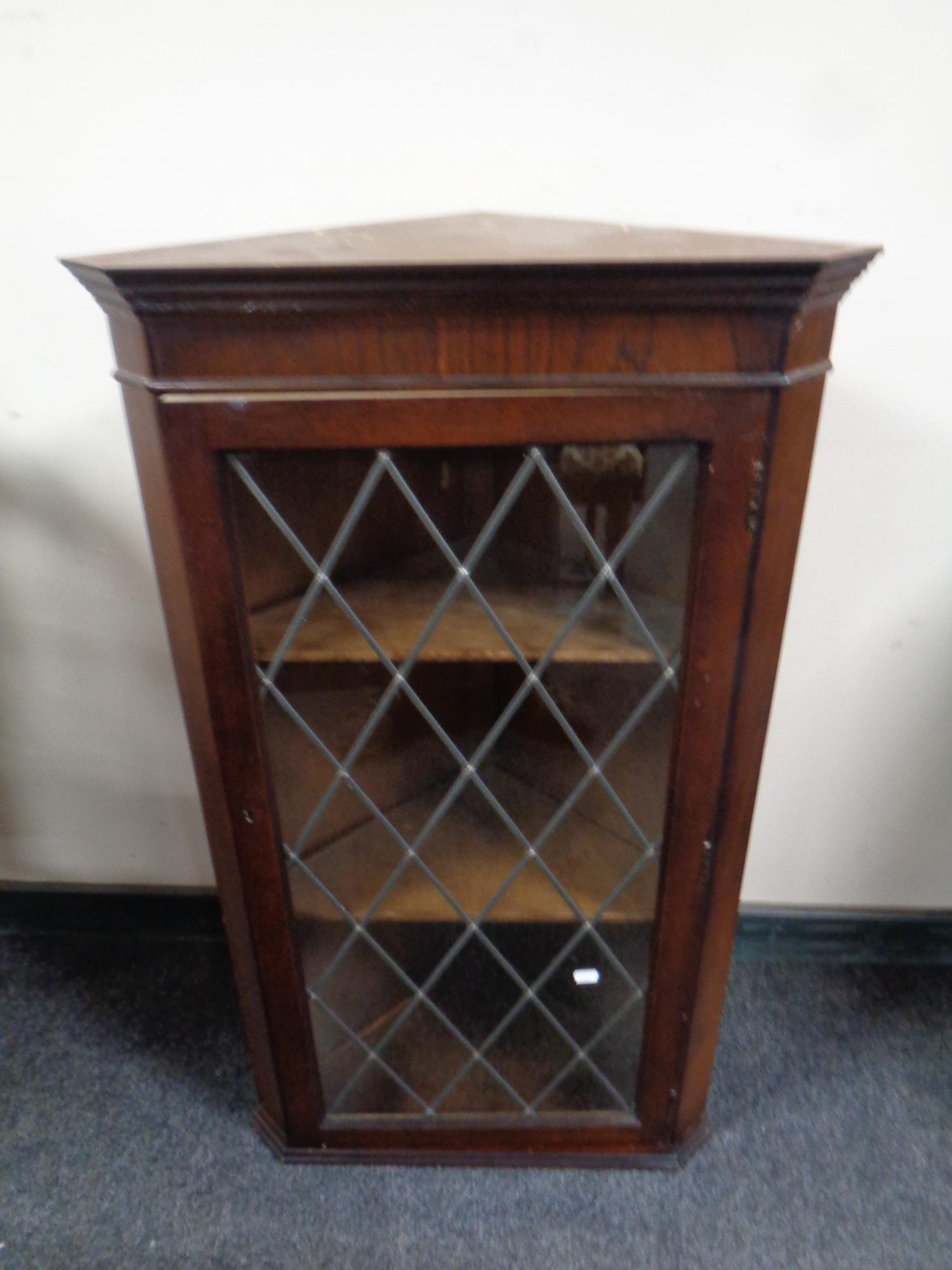 A display cabinet fitted double door cupboard and drawers beneath in an oak finish together with a - Image 2 of 2