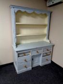 A 20th century painted pine kitchen dresser