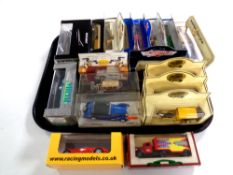 A tray containing die cast vehicles to include Models of Yesteryear, Days Gone,