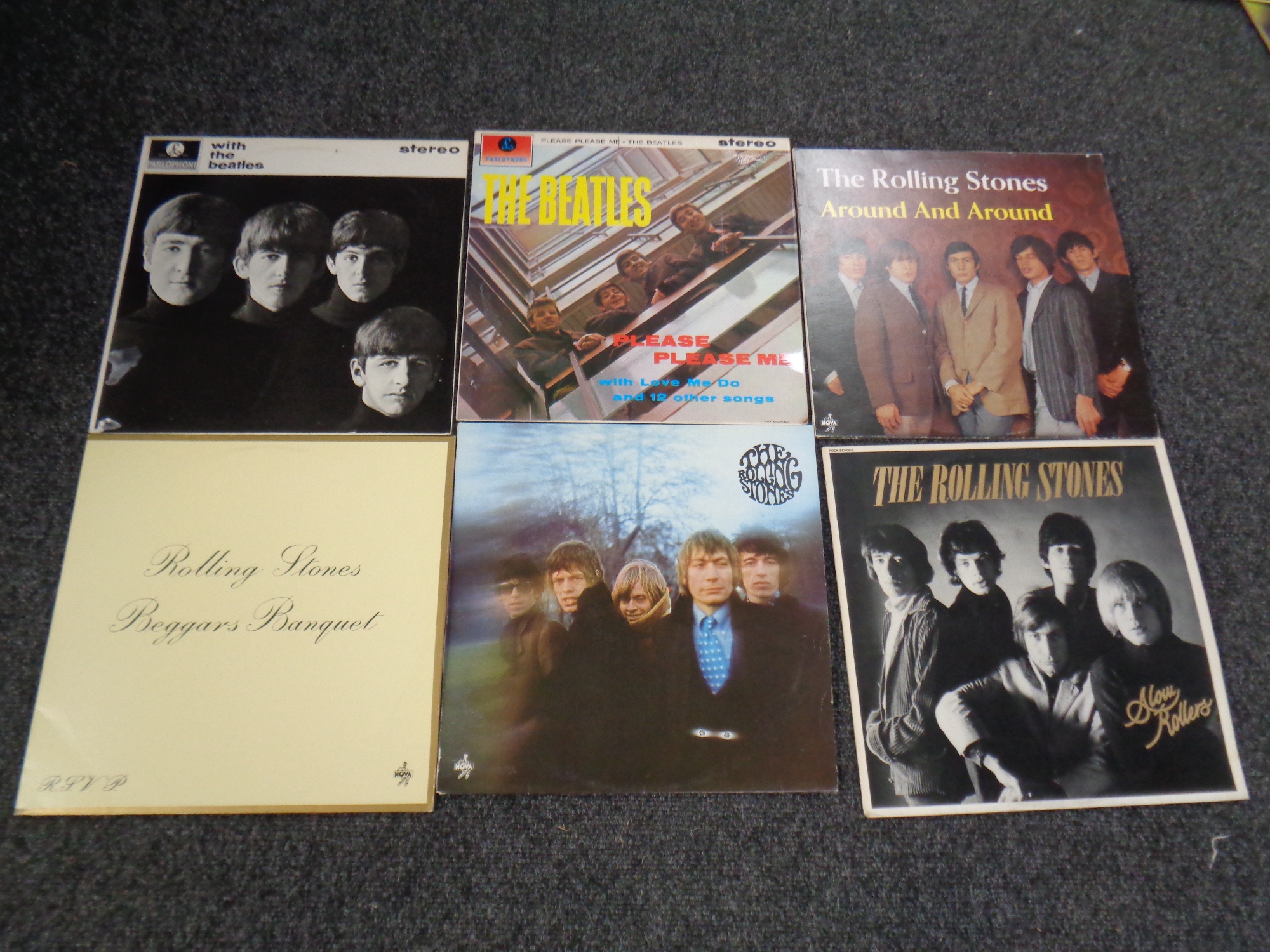 A box of a large quantity of vinyl LP's to include many albums by The Beatles, The Rolling Stones, - Image 4 of 9