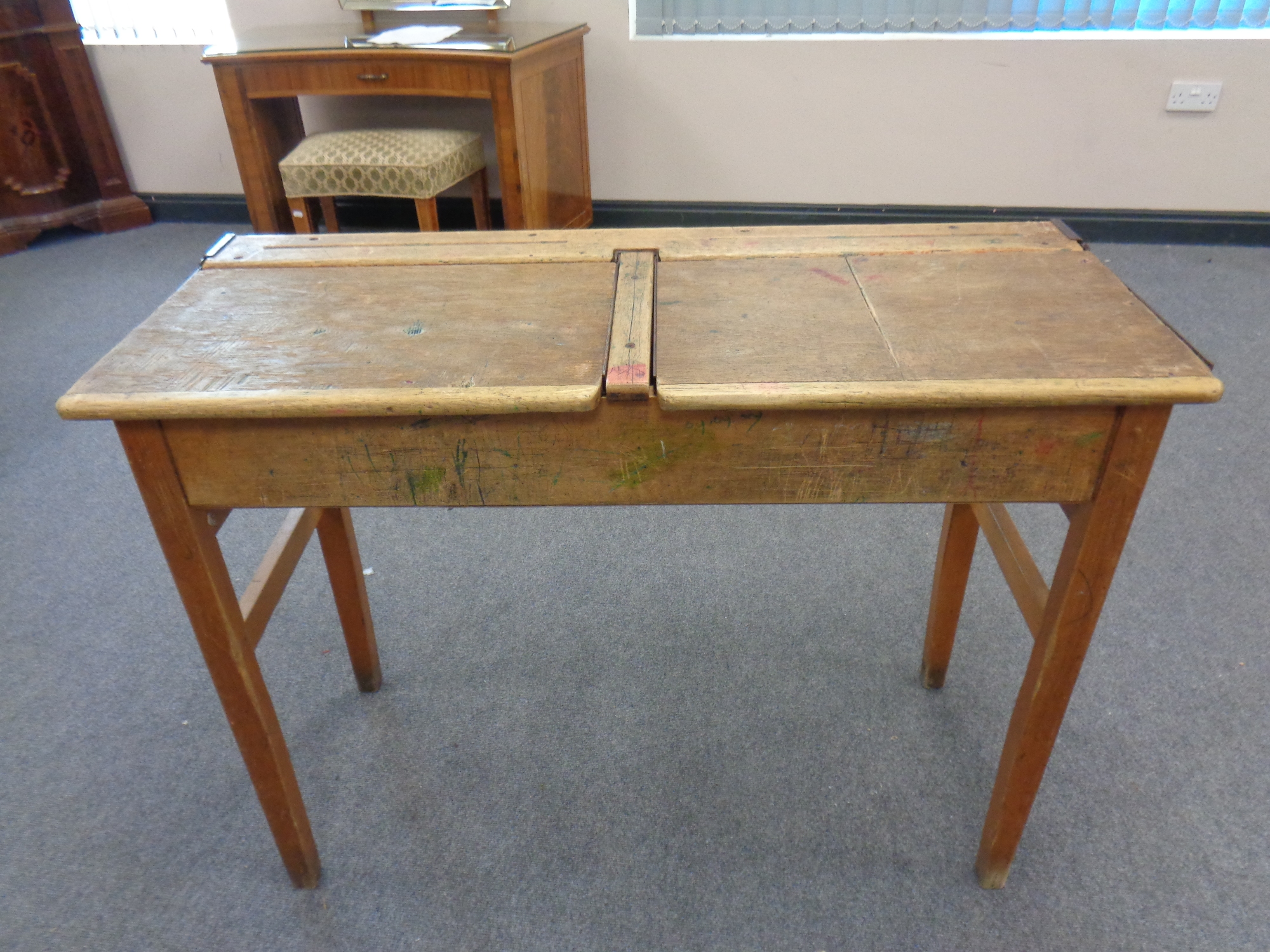 A 20th century double school desk