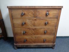 A Victorian mahogany chest of two over three drawers