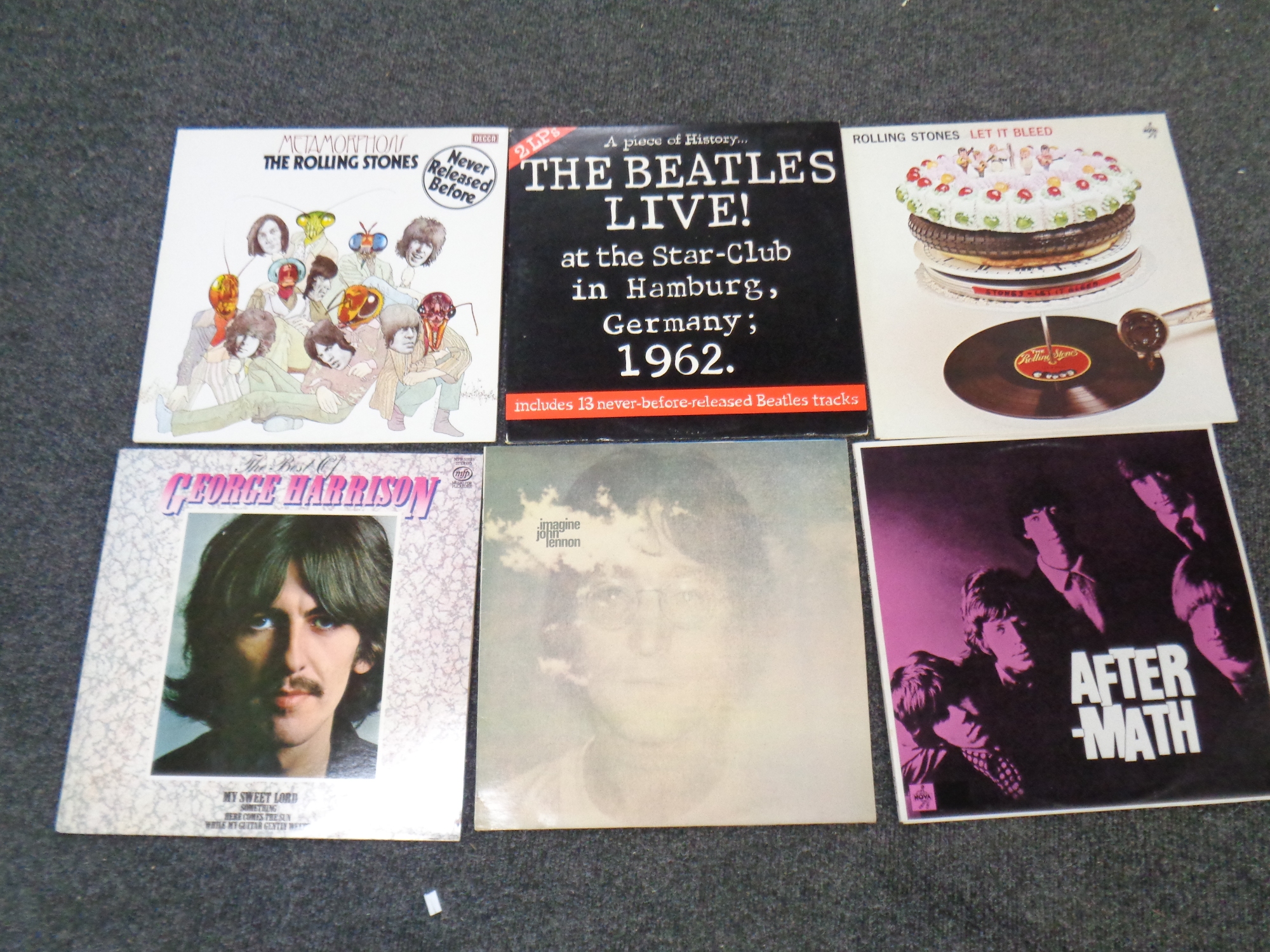 A box of a large quantity of vinyl LP's to include many albums by The Beatles, The Rolling Stones, - Image 5 of 9