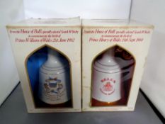 Two Bells Scotch whisky decanters to commemorate the birth of Prince William of Wales and Prince