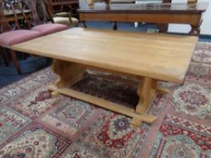 A continental oak refectory coffee table